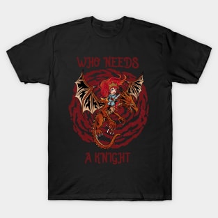 Fierce Royalty: Tough Princess and Her Dragon Steed T-Shirt